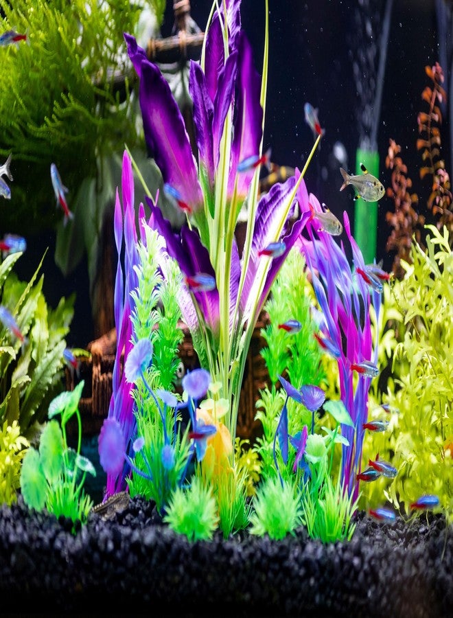 UNEAK Aquarium Plastic Plant Fish Tank XXL Decorations Medium/Large Resin Artificial Plants Flower Ornament Beta Goldfish Decoration Ornaments Freshwater & Saltwater Décor (Mix) - Image 2